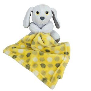 Plush Puppy Lovey With Yellow Polka Dot Blanket Baby Toy By Little Beginnings